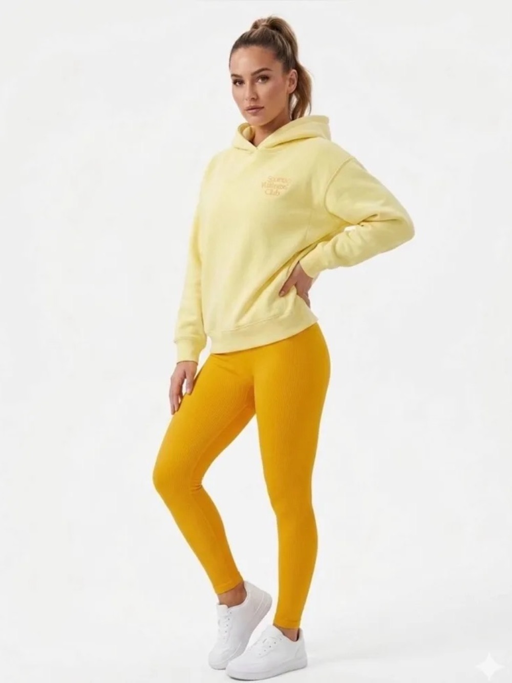 Wilo The Label High-Rise Ribbed Leggings - NWT - Butter Yellow - XS